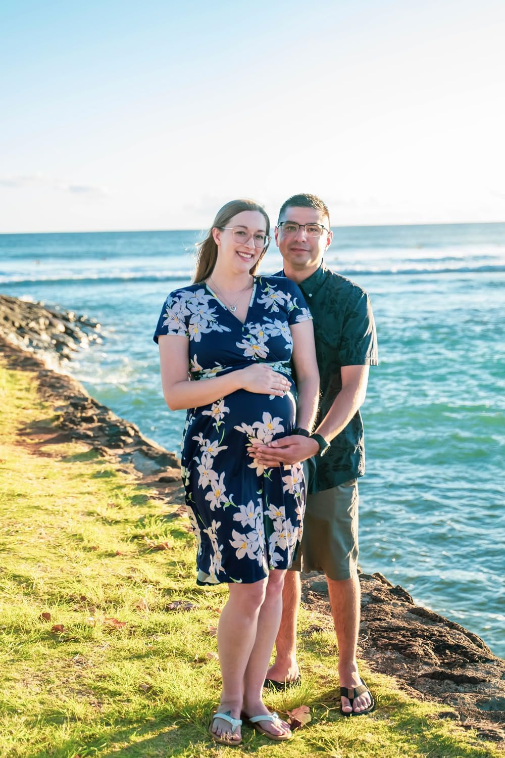 Women'S Summer Short Sleeve V-Neck Floral Short Party Dress with Pockets