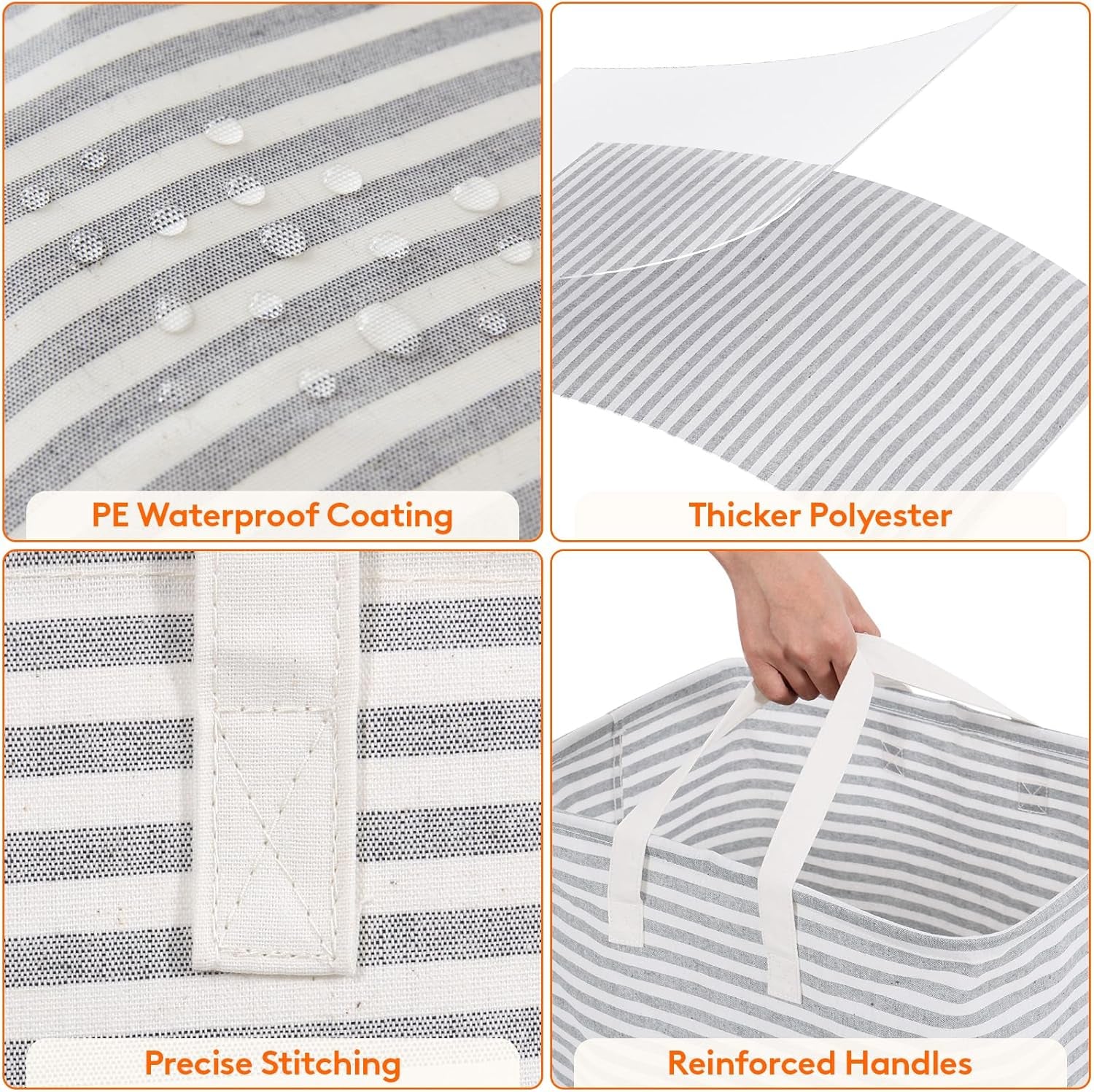 Laundry Hamper Large Collapsible Laundry Basket, Freestanding Waterproof Clothes Hamper Storage with Easy Carry Handles for Clothes in Bedroom Bathroom College Dorm for Adults, Gray, 80L