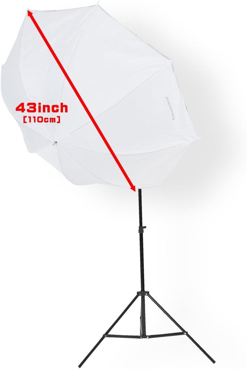 43" (110Cm) Translucent Shoot-Through Umbrella, Photography Diffuser Softbox Effect for Studio Flash, Speedlite Portrait Lighting - UN-005