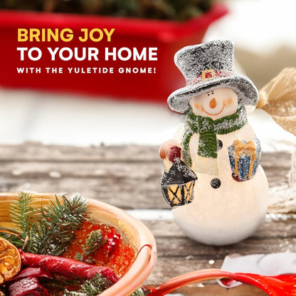 Snowman Decor Figurines Resin Snowman Lighted Decorations Indoor Glowing Snowman LED Light up Snowman Indoor Festive Fiber Optic Decorations