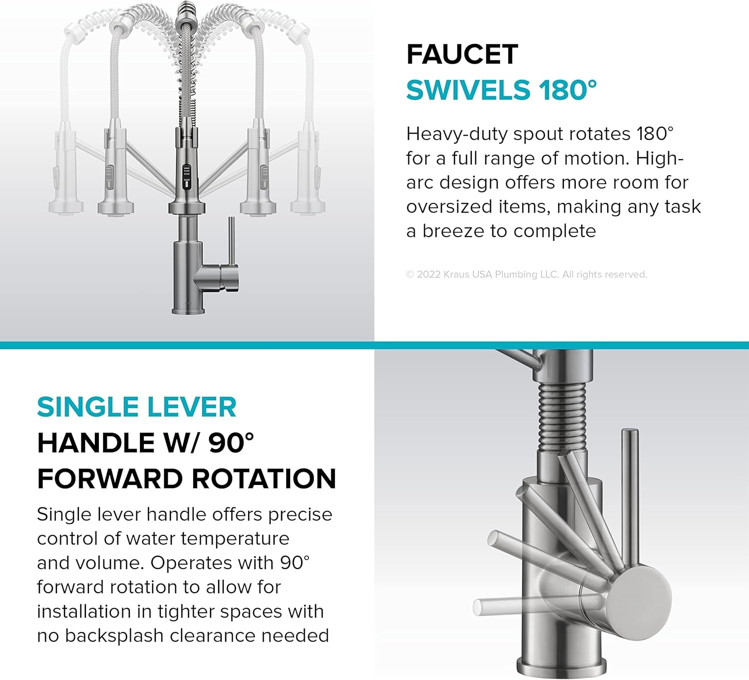 Bolden Commercial Style 2-Function Single Handle Pull down Kitchen Faucet in Spot-Free Brushed Brass, KPF-1610BB