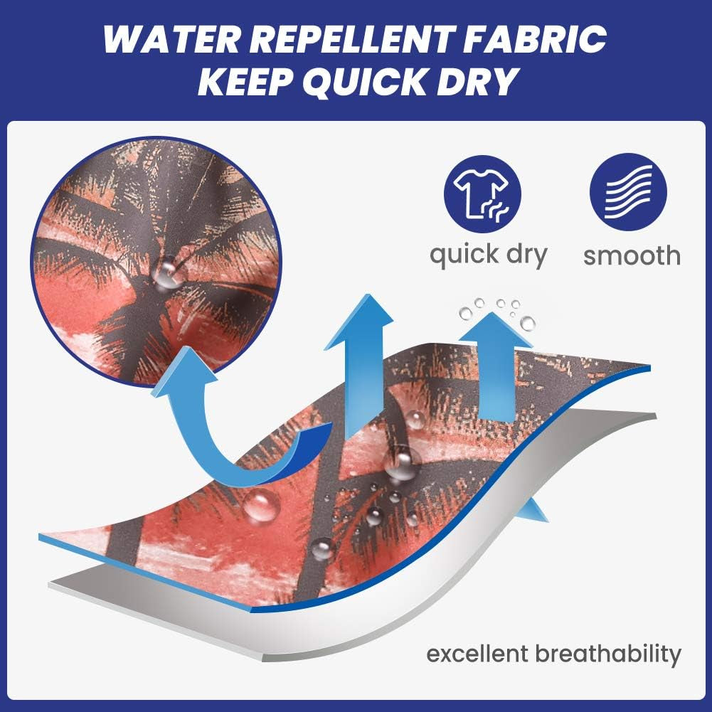 Mens Boys Short 80S 90S Vintage Swim Trunks with Mesh Lining Quick Dry Swim Suits Board Shorts