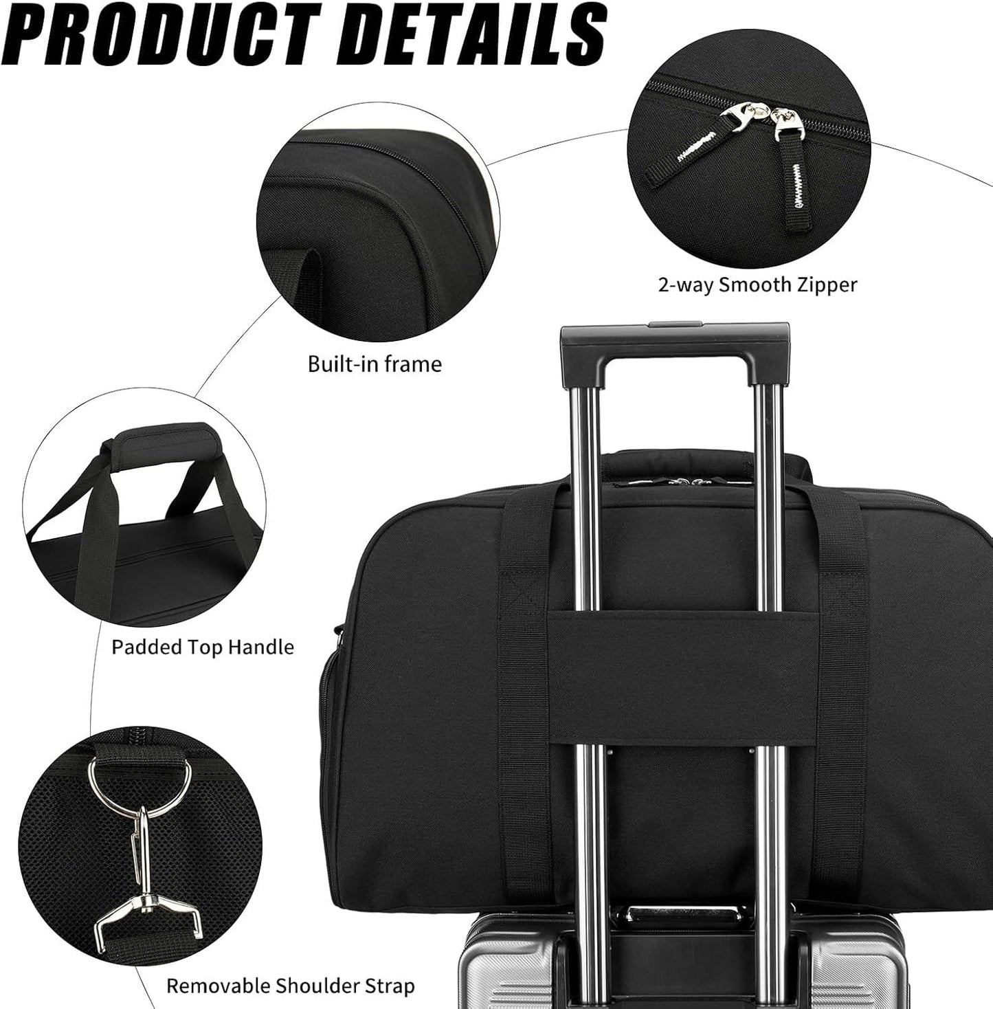 21 Inch Gym Bag with Shoe Compartment, Sports Duffle Bag for Travel, Carry on Duffel Bag, Weekender Overnight Bags for Men and Women Traveling