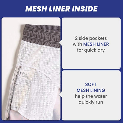 Mens Boys Short 80S 90S Vintage Swim Trunks with Mesh Lining Quick Dry Swim Suits Board Shorts