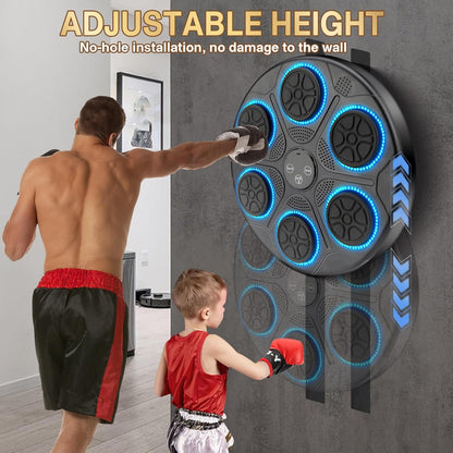 Music Boxing Machine Quiet 9 Modes BT RGB Light Counting Speed Adjustable Boxing Wall Target for Home