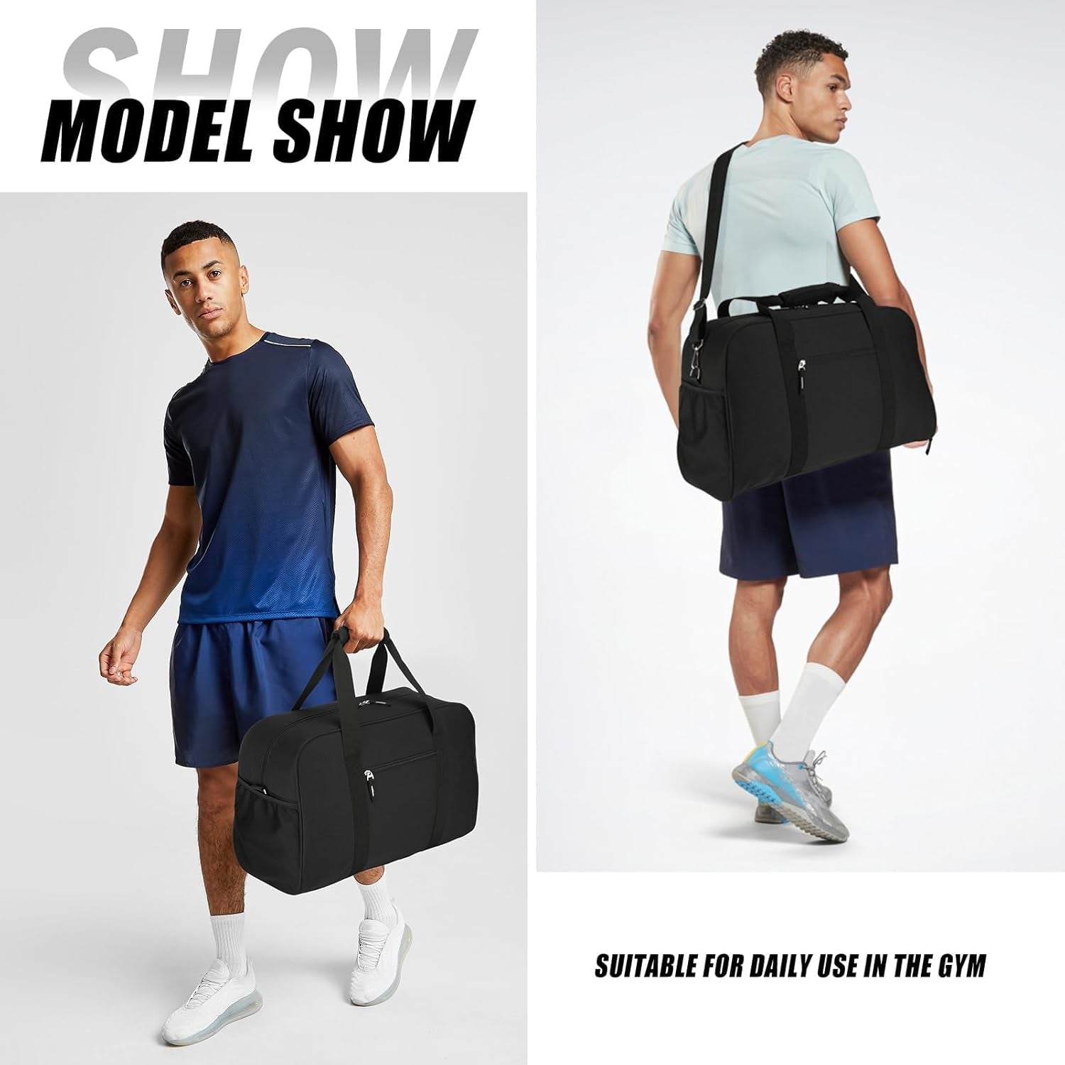 21 Inch Gym Bag with Shoe Compartment, Sports Duffle Bag for Travel, Carry on Duffel Bag, Weekender Overnight Bags for Men and Women Traveling