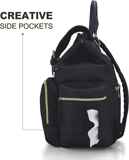 Diaper Bag Backpack: Multifunctional Stylish Travel Baby Bag with Crossbody Strap