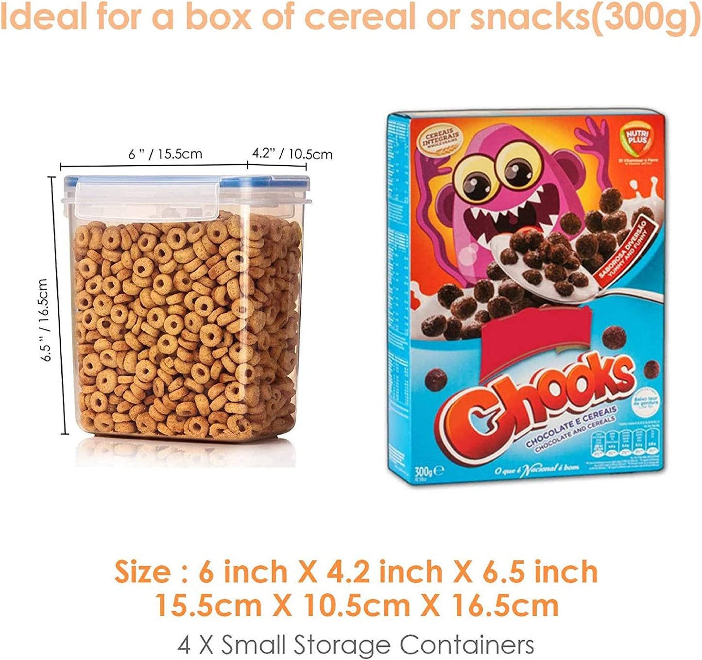 Airtight Food Storage Containers 6 Pieces - Plastic BPA Free Kitchen Pantry Storage Containers for Sugar,Flour and Baking Supplies - Dishwasher Safe - 24 Labels, Blue