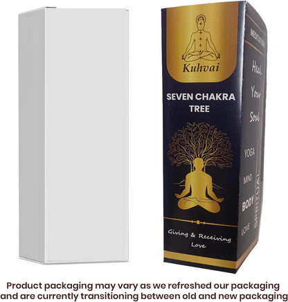 Seven Chakra Tree of Life, Crystal Tree for Positive Energy, 7 Chakra Tree, Feng Shui Tree, Stone Decor Natural Artificial Tree, 7 Chakra Tree of Life Gemstones Pendant & 300 Beads